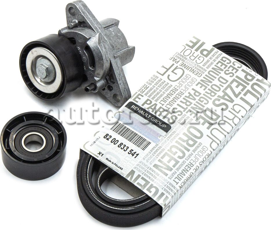 Приводной ремень поликлиновой с роликами (комплект) Renault. Артикул 7701477517