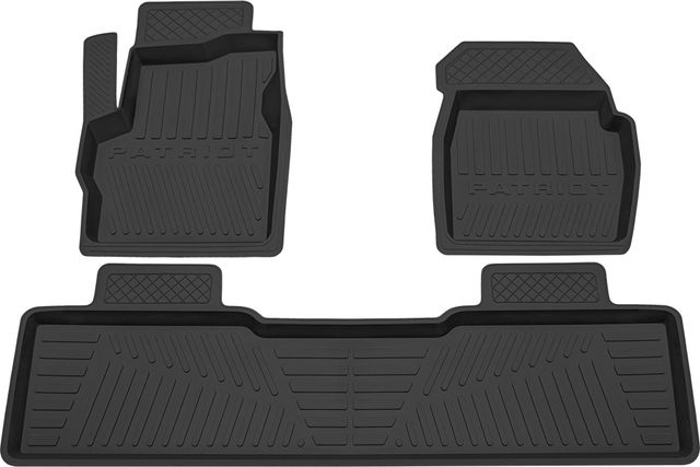 Коврики Rezkon резиновые (премиум) для салона УАЗ Patriot 2005-2014. Артикул 1041010100