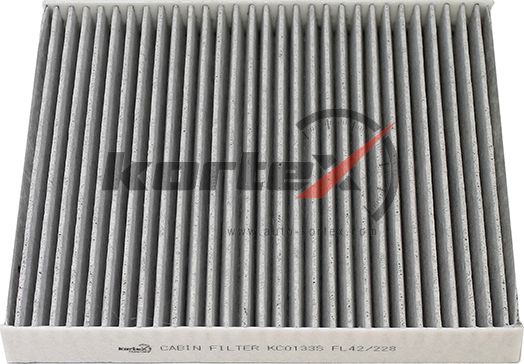 Фильтр воздушный салона KIA Sorento (15-) угольный KORTEX. Артикул KC0133S