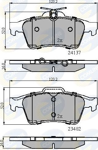Тормозные колодки Comline Comline задние для Saab 9-5 I 2006-2009. Артикул CBP01599