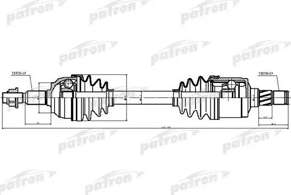 Полуось (привод в сборе, приводной вал) Patron. Артикул PDS0621