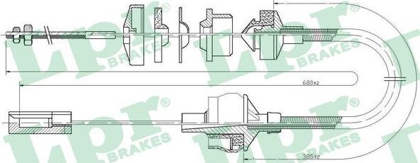 Трос сцепления LPR для Peugeot 306 1993-2002. Артикул C0164C