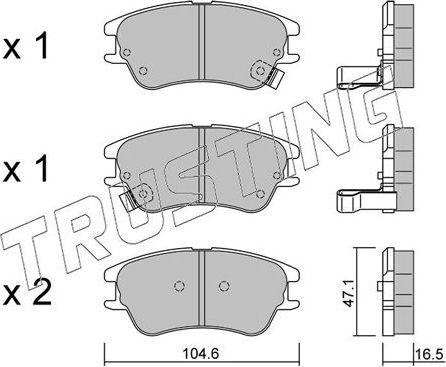 Тормозные колодки Trusting передние для Hyundai Atos 2002-2008. Артикул 518.0