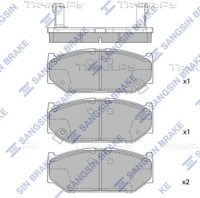 Тормозные колодки Sangsin Hi-Q передние для Suzuki Swift IV 2010-2017. Артикул SP2086