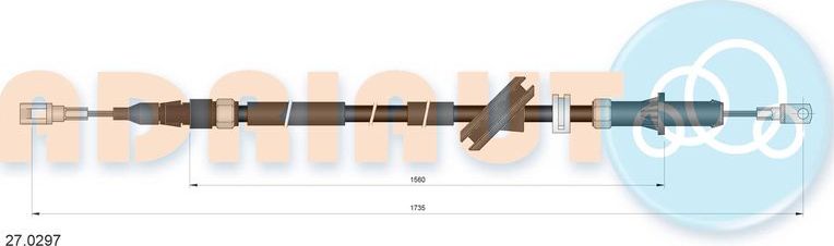 Трос ручника (тросик ручного тормоза) Adriauto. Артикул 27.0297