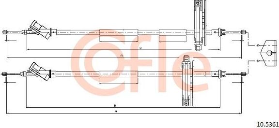 Трос ручника (тросик ручного тормоза) Cofle задний для Ford C-MAX I 2003-2007. Артикул 92.10.5361