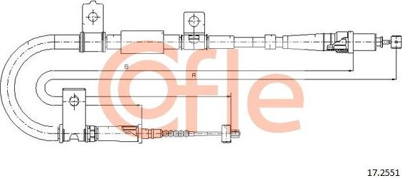 Трос ручника (тросик ручного тормоза) Cofle. Артикул 92.17.2551