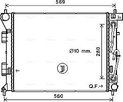 Радиатор охлаждения двигателя AVA. Артикул HY2351