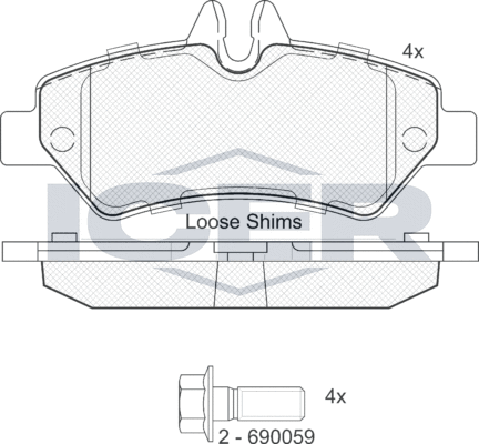 Тормозные колодки Icer. Артикул 141787-204