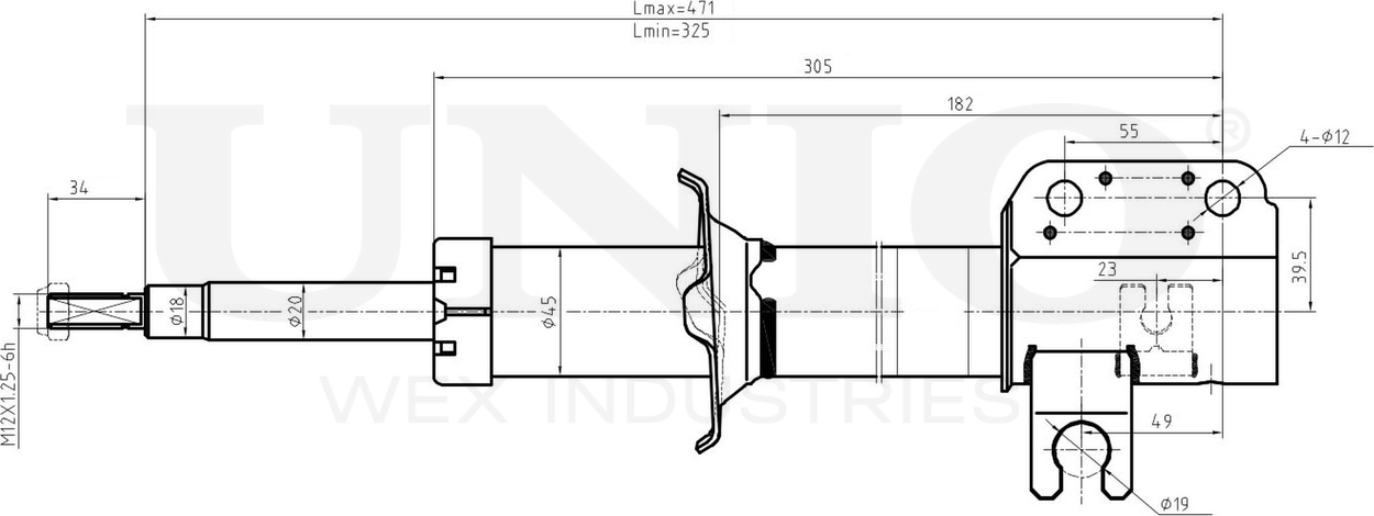 Амортизатор подвески (Unio). Артикул SAB-10286