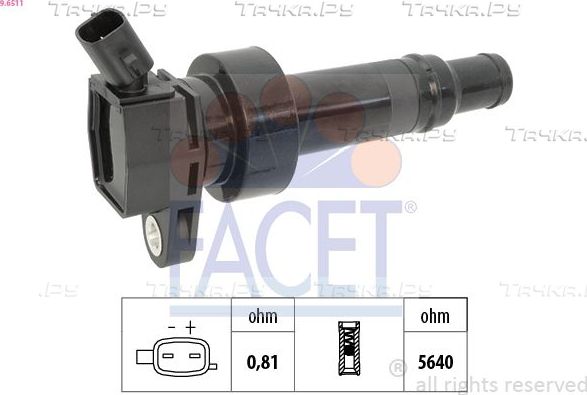 Катушка зажигания Facet Made in Italy - OE Equivalent для Kia Soul II 2014-2019. Артикул 9.6511