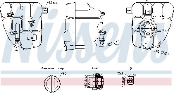 Расширительный бачок Nissens (полимерный материал). Артикул 996255