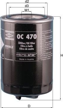 Масляный фильтр Mahle-Knecht. Артикул OC 470