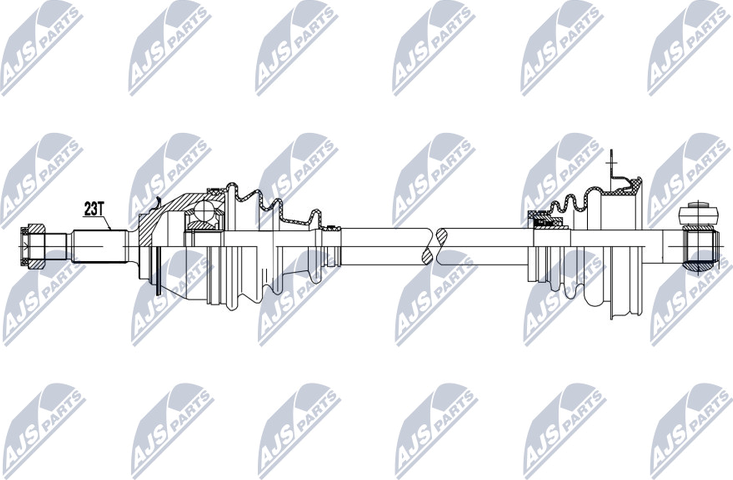 Полуось (привод в сборе, приводной вал) NTY. Артикул NPW-RE-065