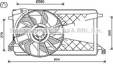 Вентилятор радиатора двигателя AVA. Артикул FD7563