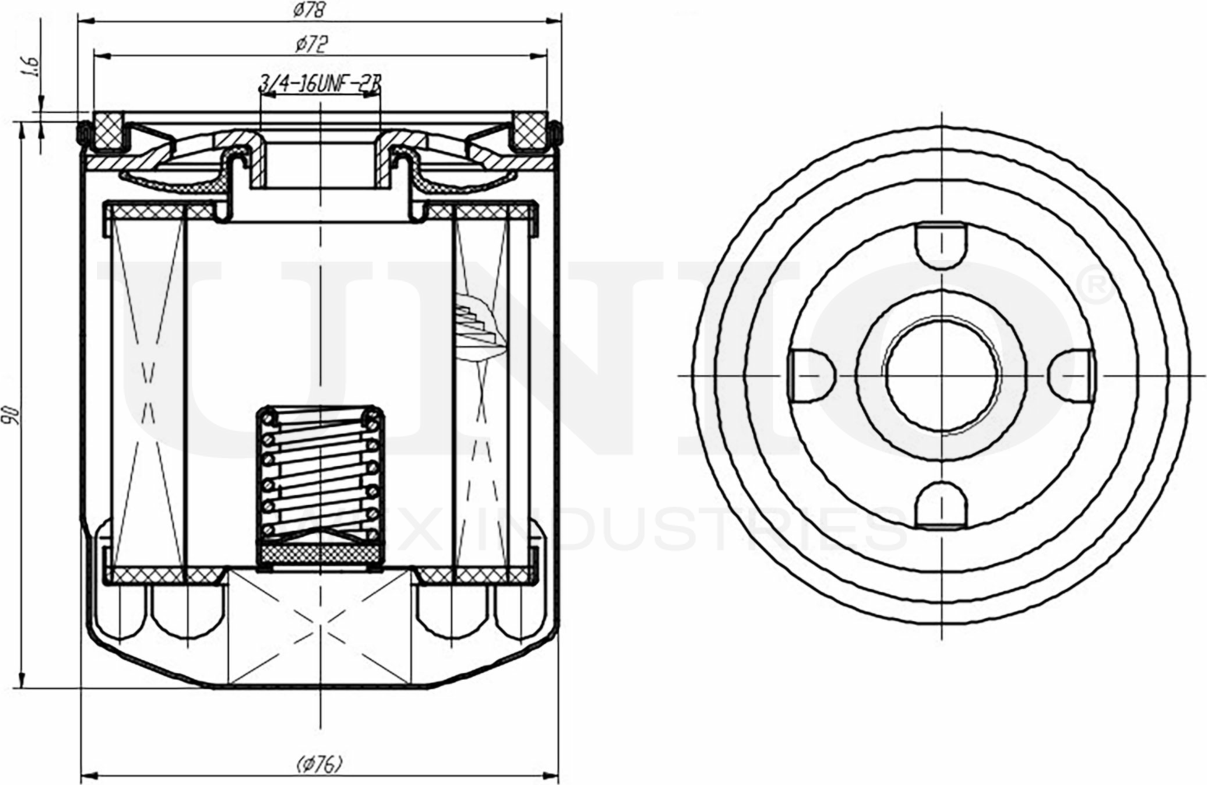 Фильтр масляный (Unio). Артикул FLT-20074