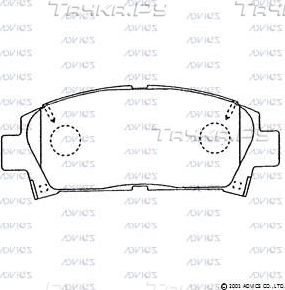 Тормозные колодки Advics передние для Toyota Sprinter Carib III 1995-2001. Артикул SN653P