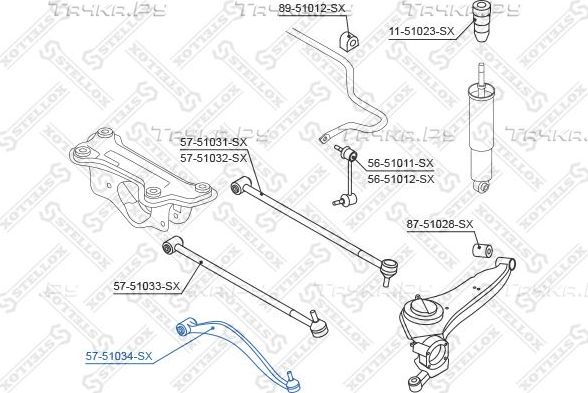 Поперечный рычаг задней подвески Stellox. Артикул 57-51034-SX