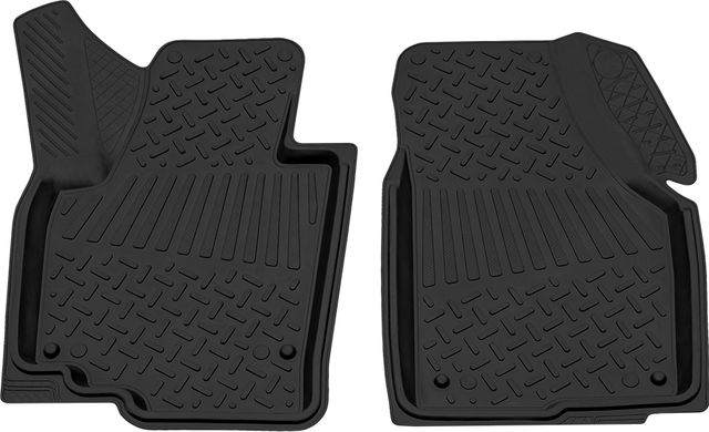 Коврики Rezkon резиновые передние для салона Skoda Yeti 2009-2018. Артикул 1530025100