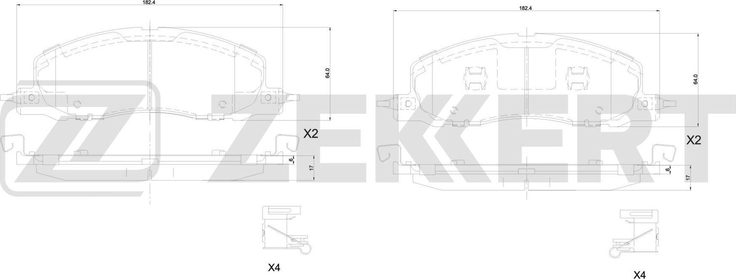 Тормозные колодки Zekkert. Артикул BS-1425