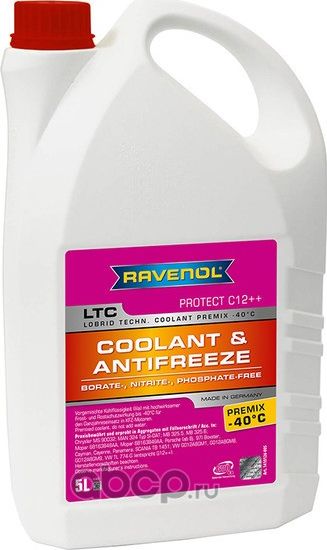 RAVENOL LTC Lobrid Technology Coolant Premix -40 C12++ Антифриз готовый лила 5L. Артикул 1410126005