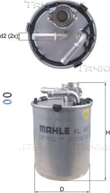 Топливный фильтр Mahle. Артикул KL 497D