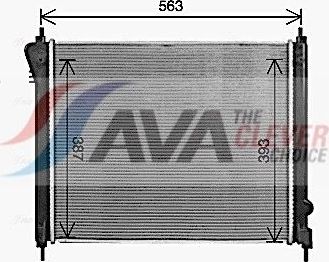 Радиатор охлаждения двигателя AVA ** CLEVER FIT ** для Nissan Juke I 2014-2019. Артикул DN2470