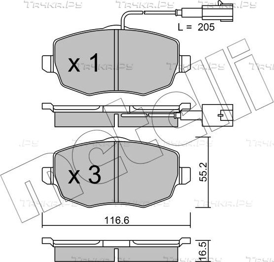 Тормозные колодки Metelli. Артикул 22-0528-1