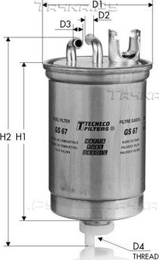 Топливный фильтр  Tecneco Filters. Артикул GS67