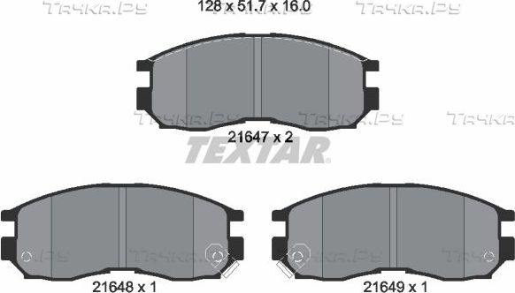 Тормозные колодки Textar передние для Mitsubishi Galant VI 1990-1992. Артикул 2164701