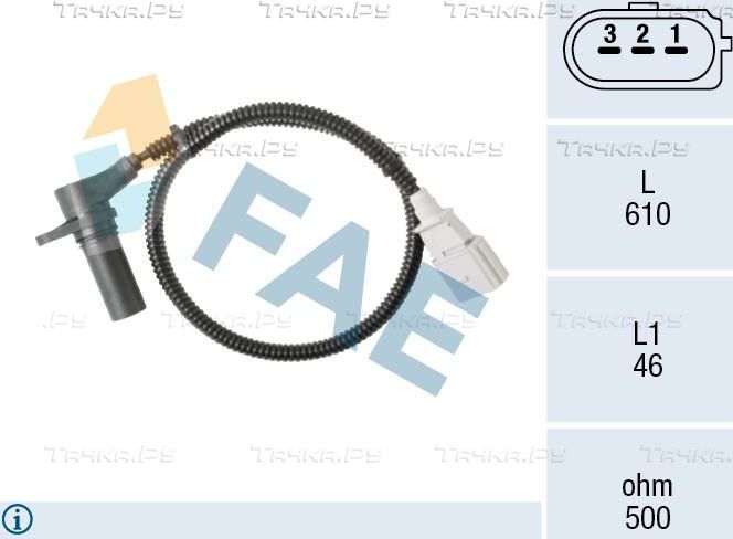 Датчик положения коленвала FAE для Skoda Fabia I 2003-2008. Артикул 79115