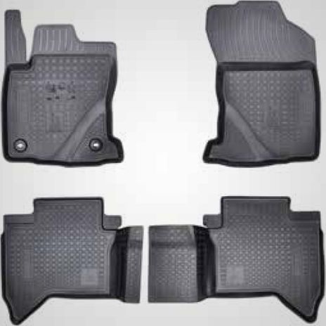 Коврики-корыта Toyota (оригинал) для салона Toyota Hilux VIII 2015-2026 Черные. Артикул PW210-0K037-C0