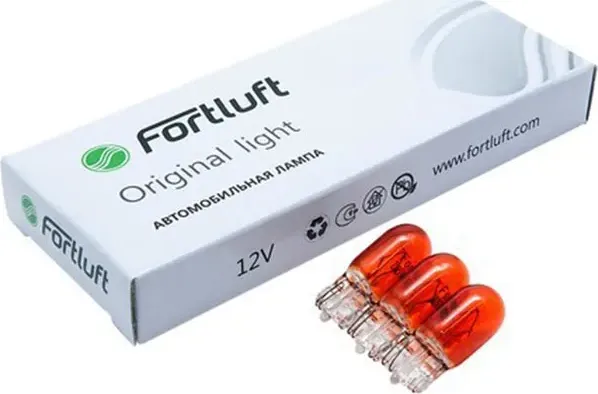 2827 ЛАМПА ЖЕЛТ. WY5W 12V W2.1X9.5D ORIGINAL LIGHT (Fortluft). Артикул 2827