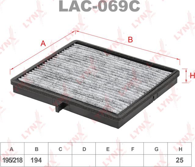 Салонный фильтр LYNXauto для Daewoo Nubira I 2000-2000. Артикул LAC-069C