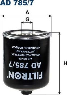 Патрон осушителя воздуха пневмосистемы Filtron. Артикул AD 785/7