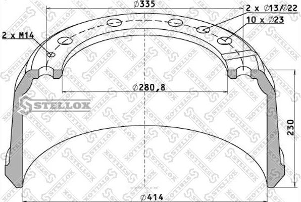 Тормозной барабан Stellox. Артикул 85-00020-SX