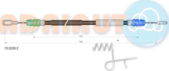 Трос ручника (тросик ручного тормоза) Adriauto. Артикул 13.0226.2