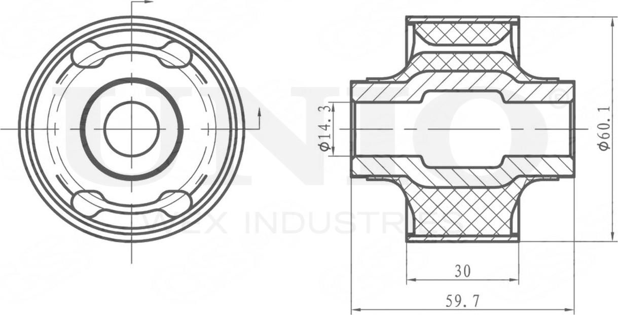 Сайлентблок рычага подвески (Unio). Артикул RMP-20338
