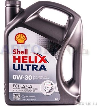 SHELL HELIX ULTRA ECT 0W30 C2/C3, SN / Масло моторное синт. 4л. Артикул 550046405
