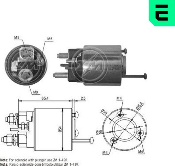 Втягивающее реле стартера Era. Артикул ZM497