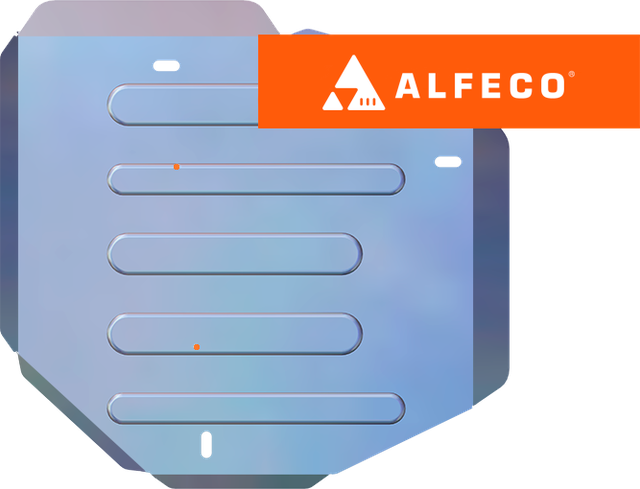 Защита алюминиевая Alfeco для топливного бака (левый) Haval Dargo 4WD 2022-2026. Артикул ALF.55.081al