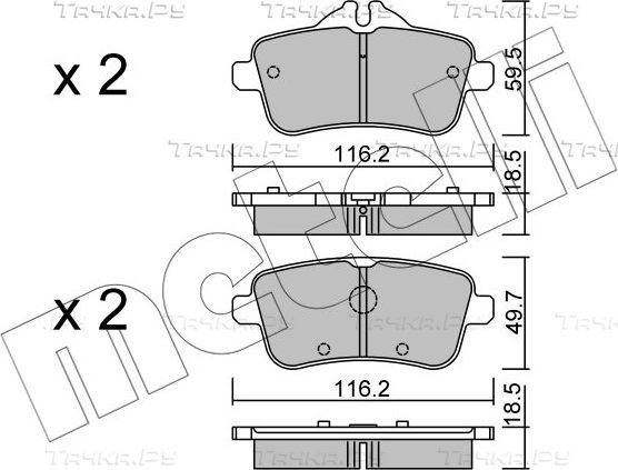Тормозные колодки Metelli. Артикул 22-0968-0