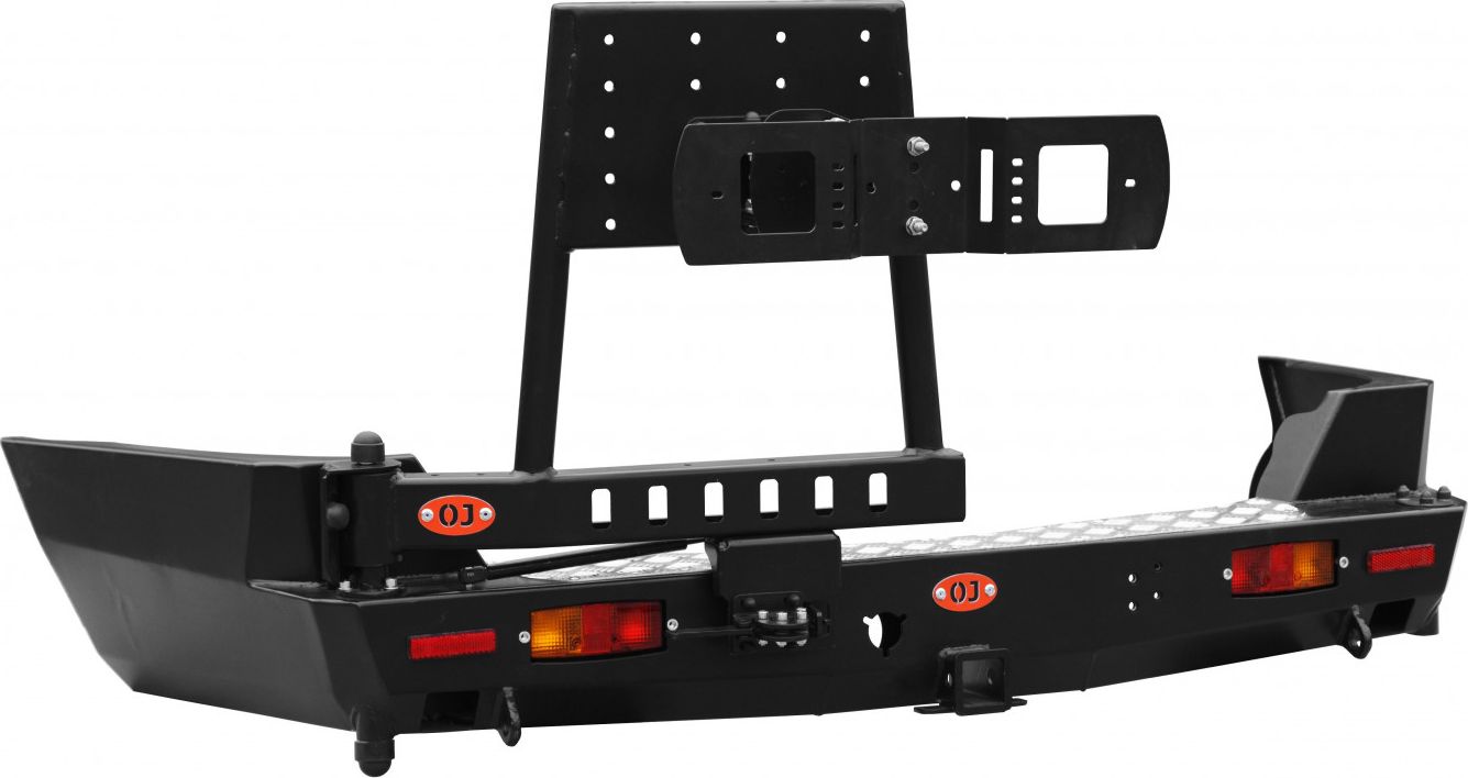 Бампер силовой OJ задний с универсальной калиткой под запаску для Great Wall Hower H3 2010-2016. Артикул 03.406.12