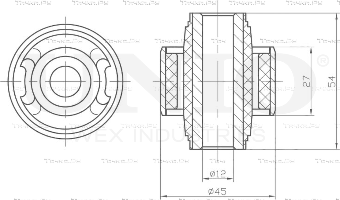 Сайлентблок рычага подвески (Unio). Артикул RMP-20516