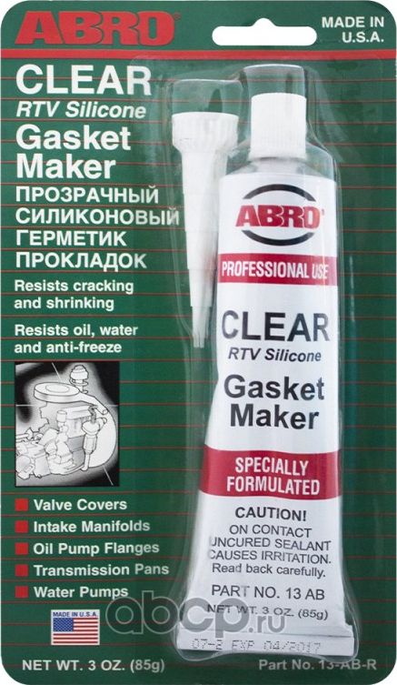 Герметик прокладок (прозрачный) 85 г ABRO США Abro. Артикул 13AB