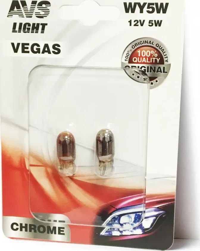 ЛАМПА AVS VEGAS CHROME В БЛИСТЕРЕ 12V. WY5W W2,1X. Артикул A07113S