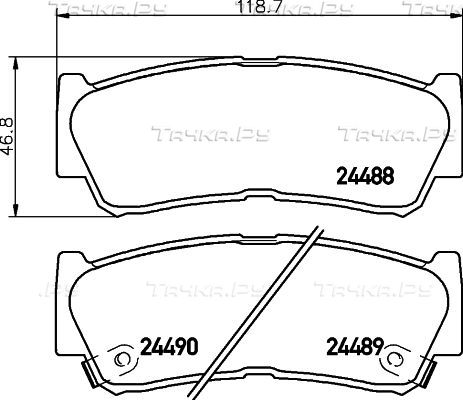 Тормозные колодки Mintex задние для Hyundai Santa Fe II 2006-2009. Артикул MDB2855