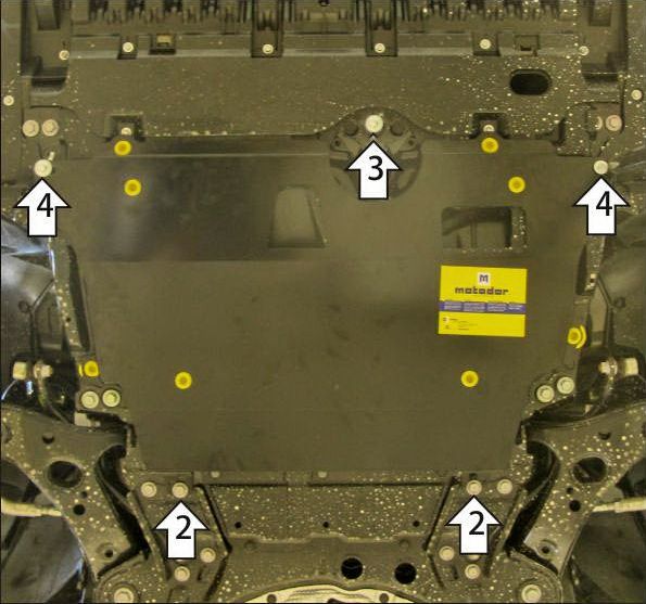Защита Мотодор для картера и КПП Toyota Avensis 2009-2011. Артикул 72509