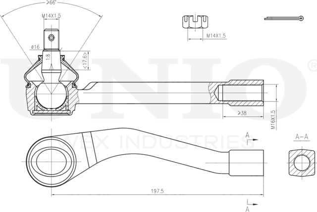 Наконечник рулевой тяги (Unio). Артикул SSP-10144