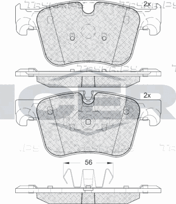 Тормозные колодки Icer передние для Citroen C4 II 2013-2026. Артикул 182166